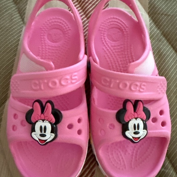 Crocs child Mini Mouse Disney Pink Multicolor Girl Sandals size 12C - Picture 9 of 12